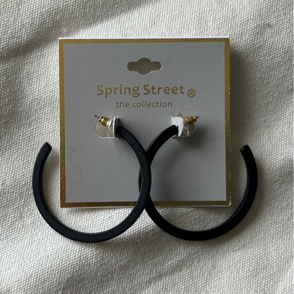 Brand new black acrylic hoops BNWT